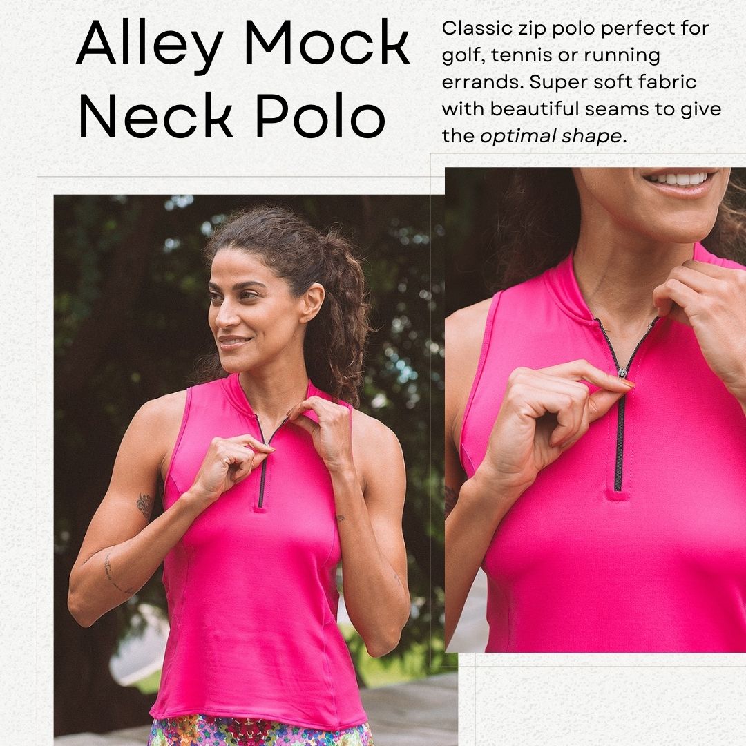 alley mock neck polo calla