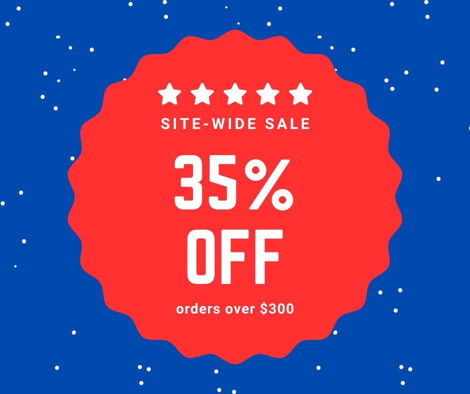 site-wide sale 35% off orders over $300